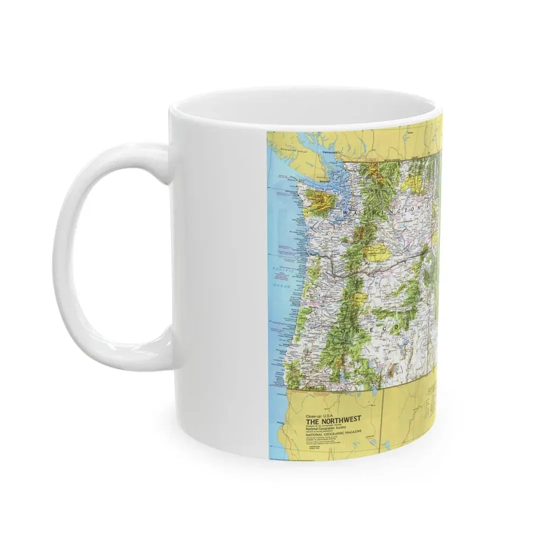 USA - Northwest 1 (1973) (Map) White Coffee Mug - Go Mug Yourself