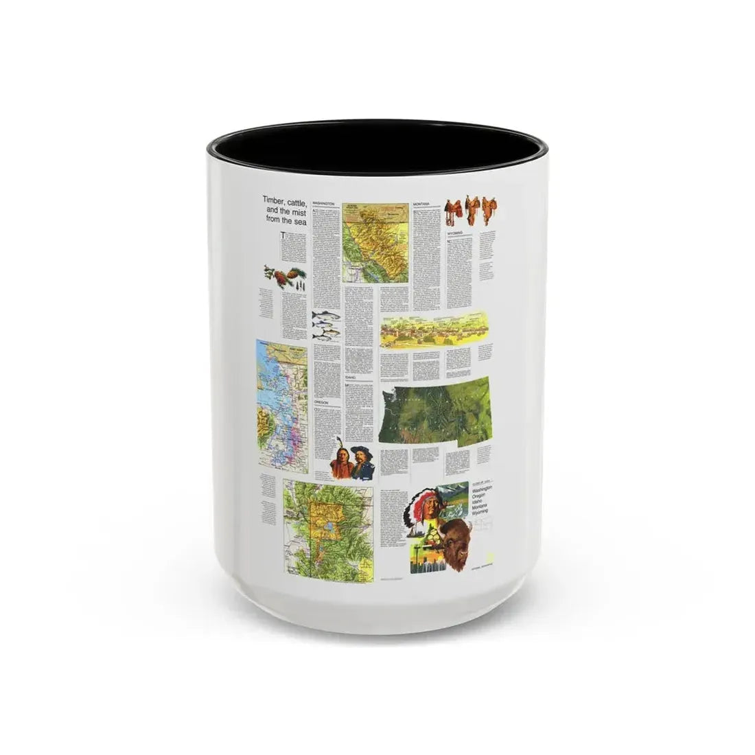 USA - Northwest 2 (1973) (Map) Accent Coffee Mug 15oz Black - Go Mug Yourself