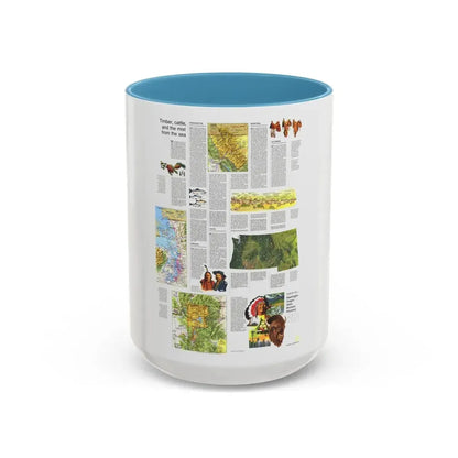 USA - Northwest 2 (1973) (Map) Accent Coffee Mug 15oz Light Blue - Go Mug Yourself