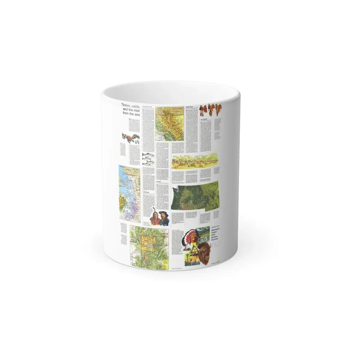 USA - Northwest 2 (1973) (Map) Color Changing Mug 11oz Default Title 11oz - Go Mug Yourself