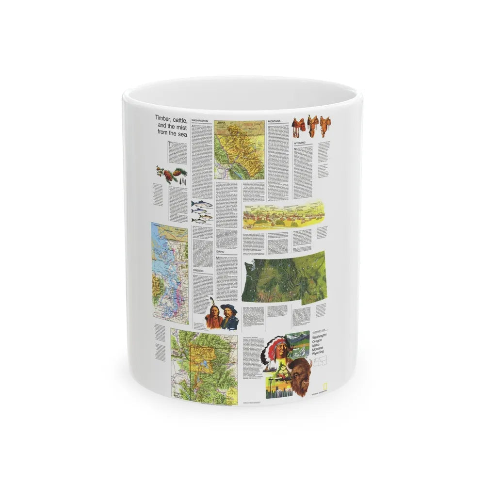 USA - Northwest 2 (1973) (Map) White Coffee Mug-11oz-Go Mug Yourself