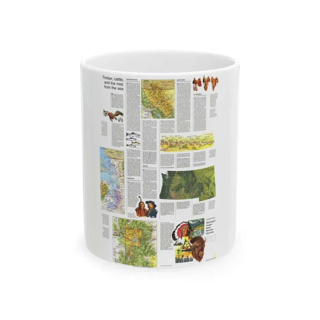 USA - Northwest 2 (1973) (Map) White Coffee Mug 11oz - Go Mug Yourself