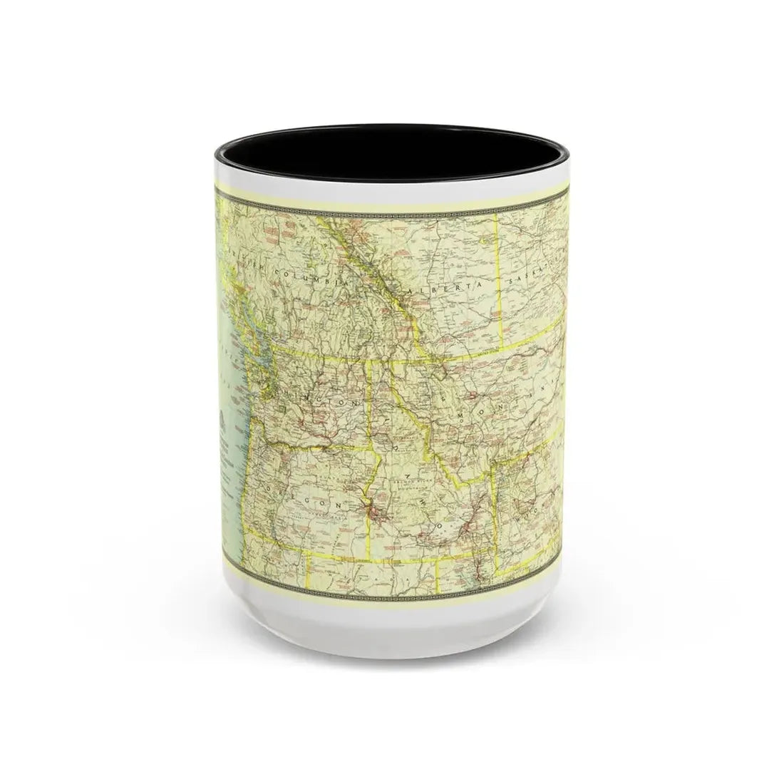 USA - Northwestern (1941) (Map) Accent Coffee Mug 15oz Black - Go Mug Yourself