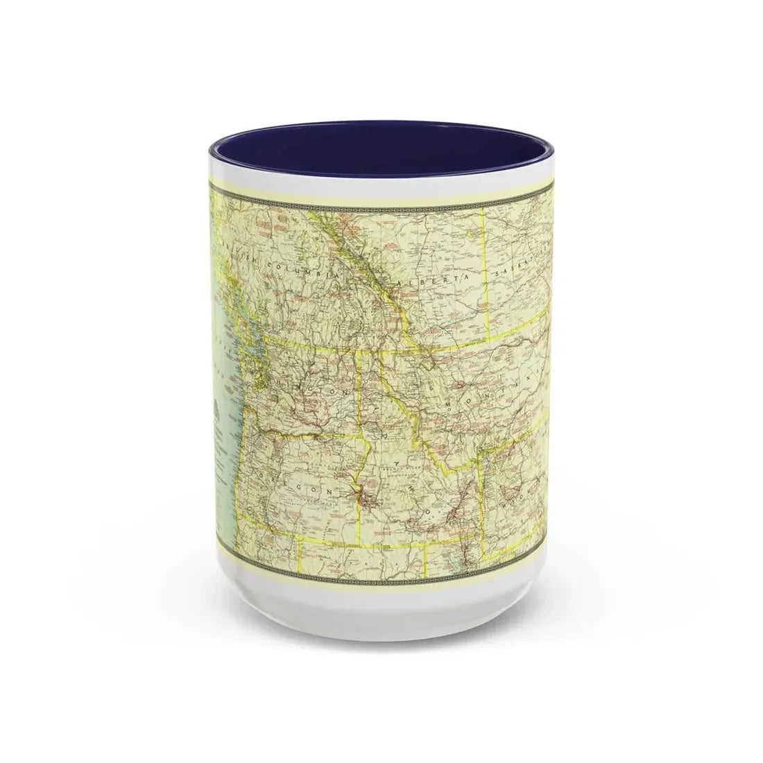USA - Northwestern (1941) (Map) Accent Coffee Mug 15oz Navy - Go Mug Yourself