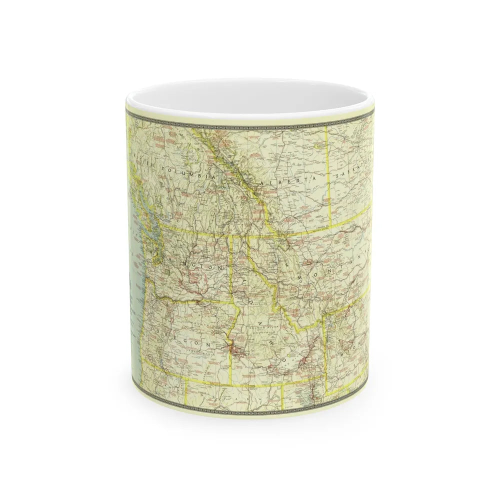 USA - Northwestern (1941) (Map) White Coffee Mug-11oz-Go Mug Yourself