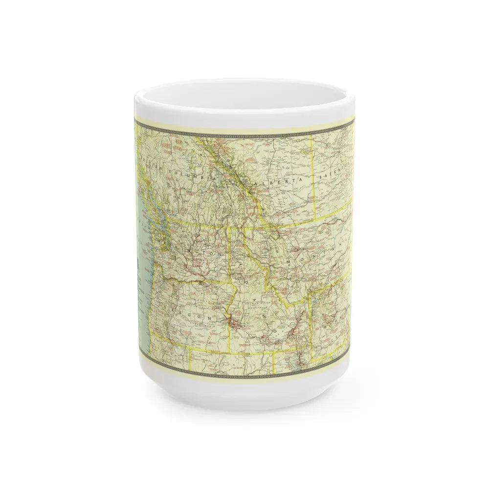 USA - Northwestern (1941) (Map) White Coffee Mug-15oz-Go Mug Yourself