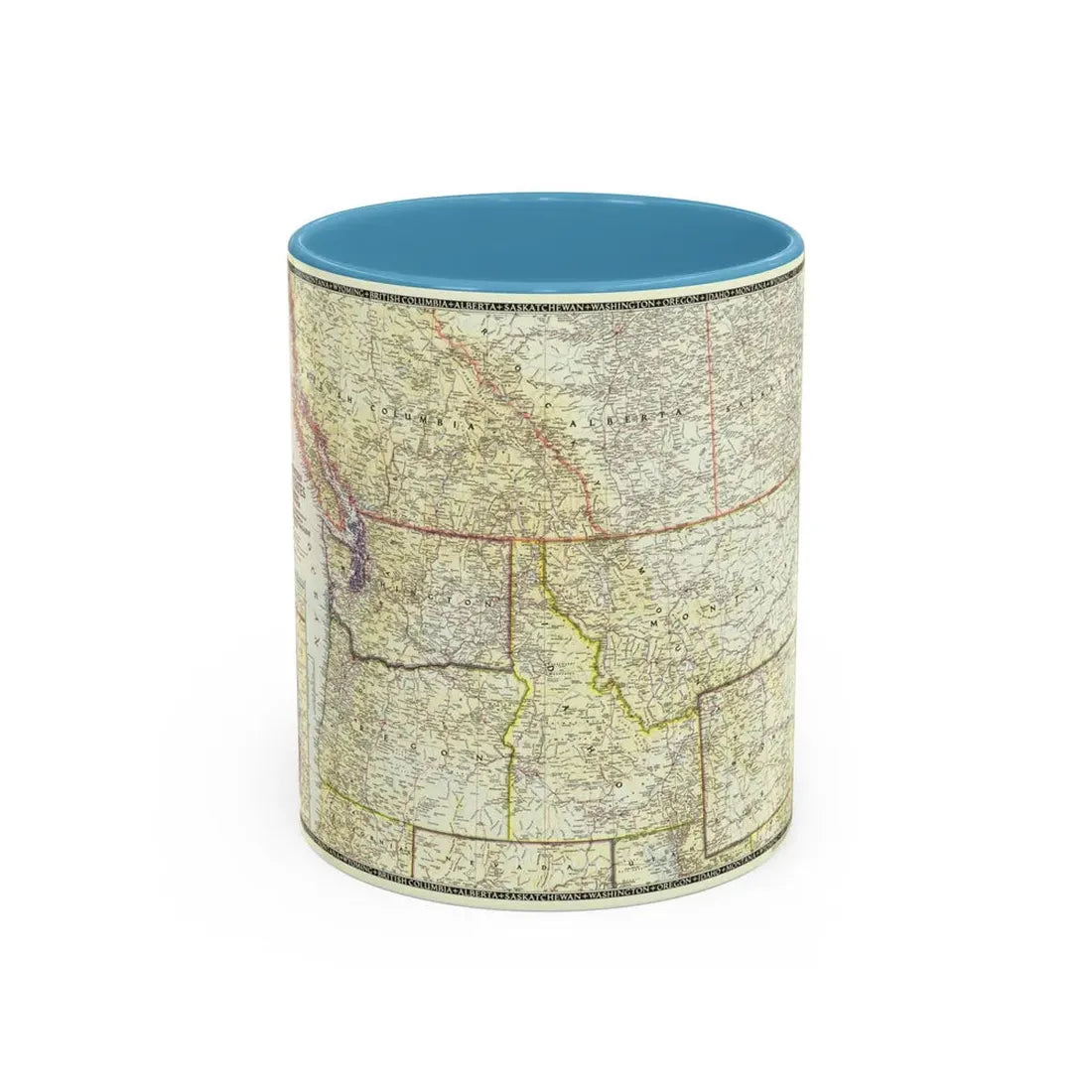USA - Northwestern (1950) (Map) Accent Coffee Mug 11oz Light Blue - Go Mug Yourself