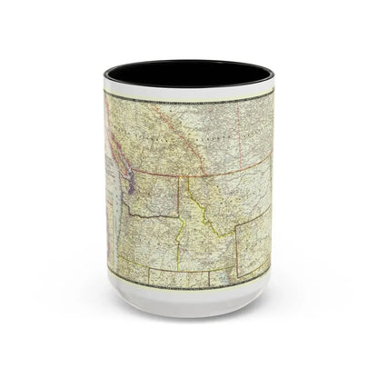 USA - Northwestern (1950) (Map) Accent Coffee Mug 15oz Black - Go Mug Yourself