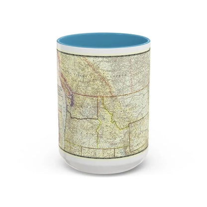 USA - Northwestern (1950) (Map) Accent Coffee Mug 15oz Light Blue - Go Mug Yourself