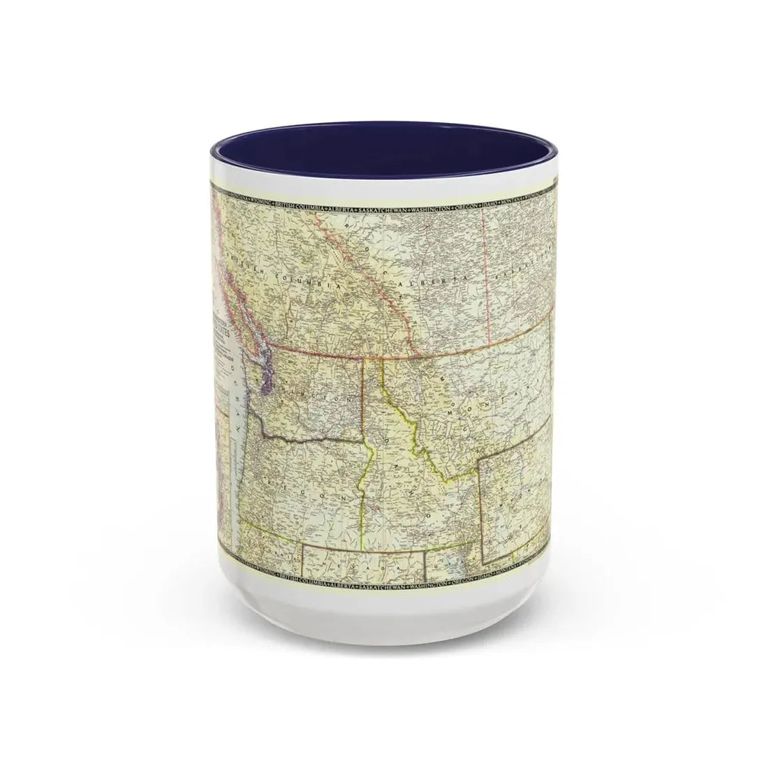 USA - Northwestern (1950) (Map) Accent Coffee Mug 15oz Navy - Go Mug Yourself