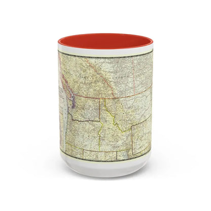 USA - Northwestern (1950) (Map) Accent Coffee Mug 15oz Red - Go Mug Yourself
