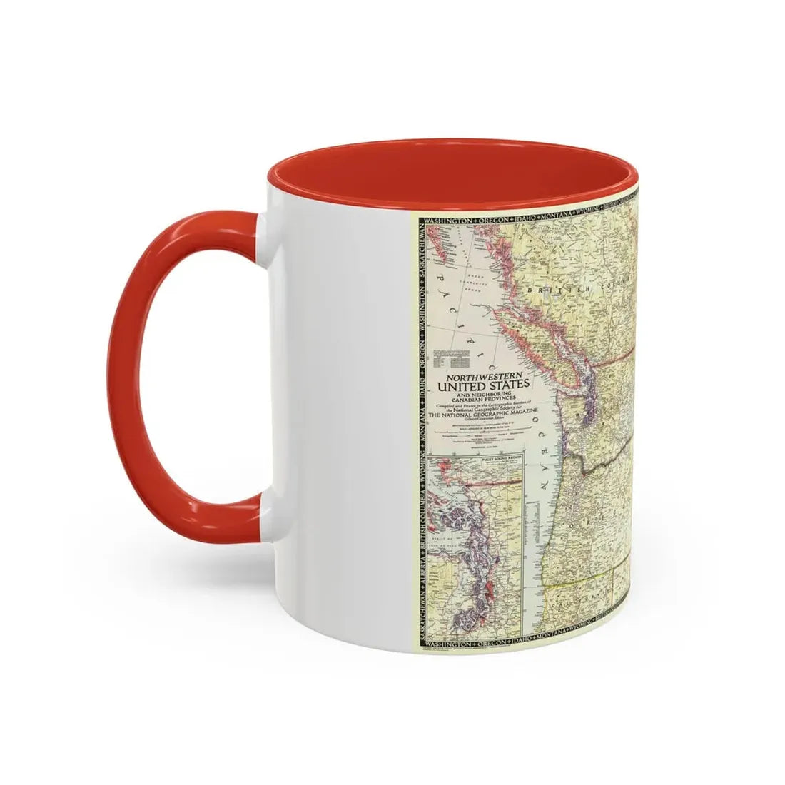 USA - Northwestern (1950) (Map) Accent Coffee Mug - Go Mug Yourself
