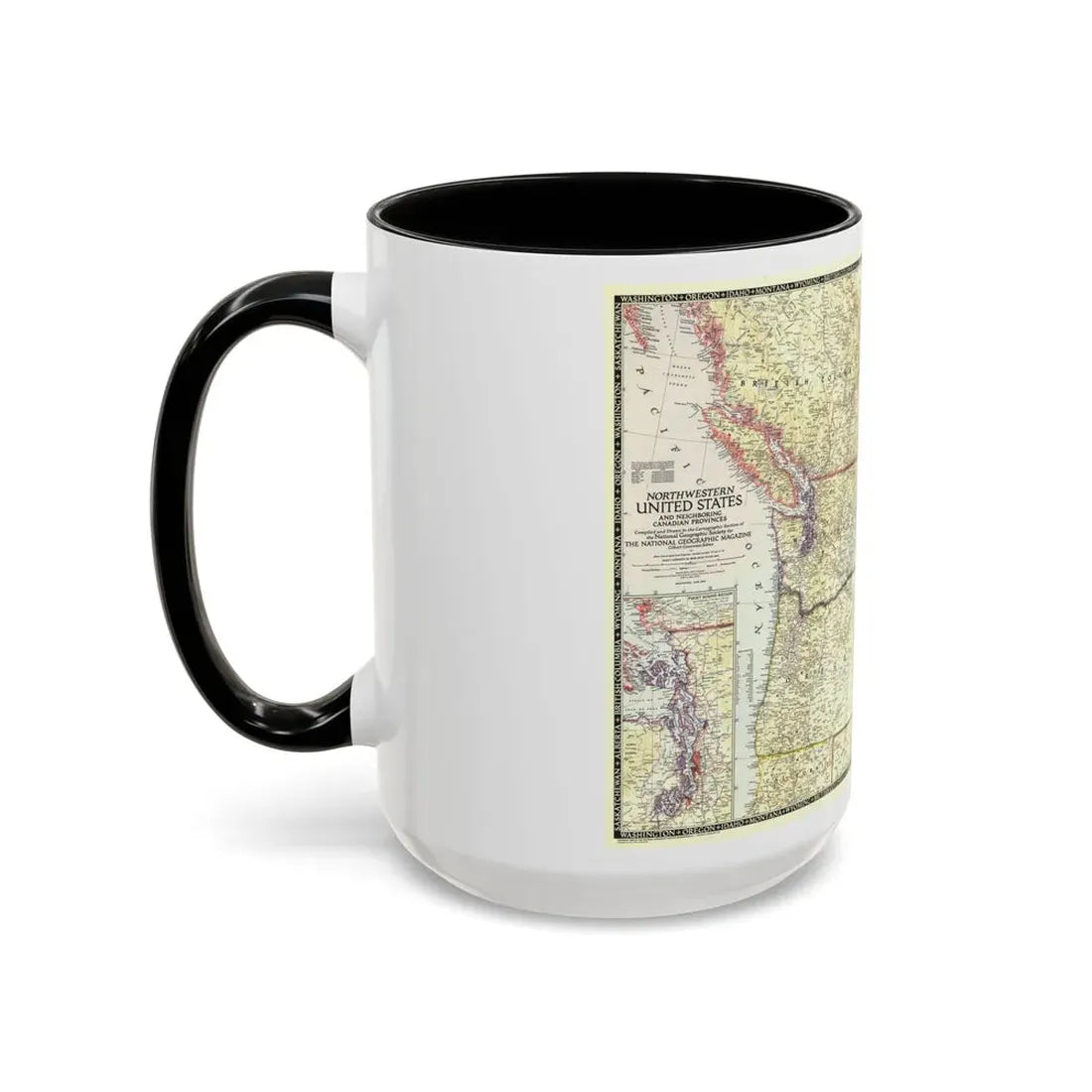 USA - Northwestern (1950) (Map) Accent Coffee Mug - Go Mug Yourself
