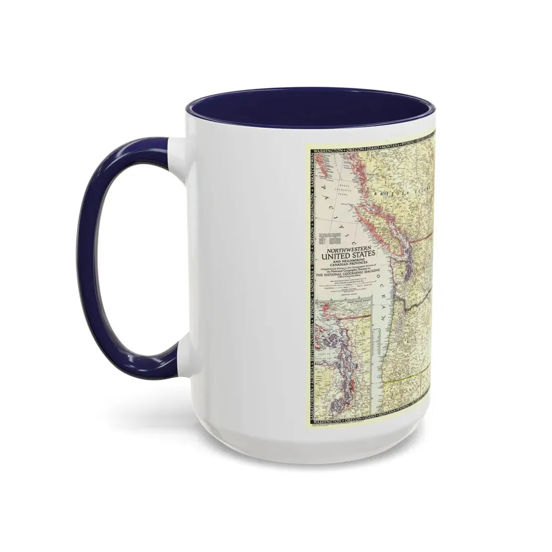 USA - Northwestern (1950) (Map) Accent Coffee Mug - Go Mug Yourself