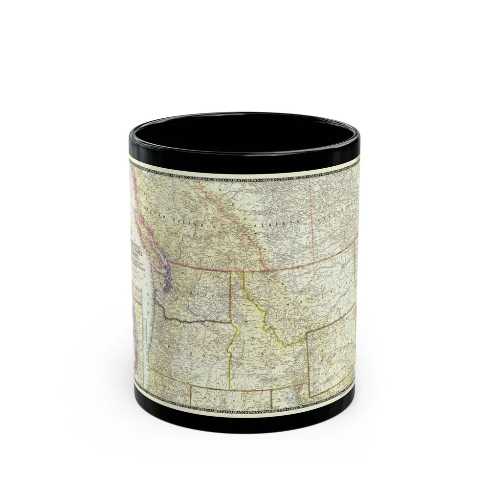 USA - Northwestern (1950) (Map) Black Coffee Mug-11oz-Go Mug Yourself