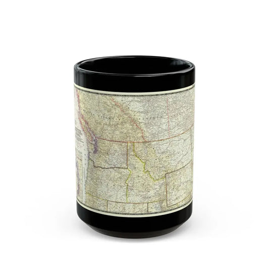 USA - Northwestern (1950) (Map) Black Coffee Mug 15oz - Go Mug Yourself