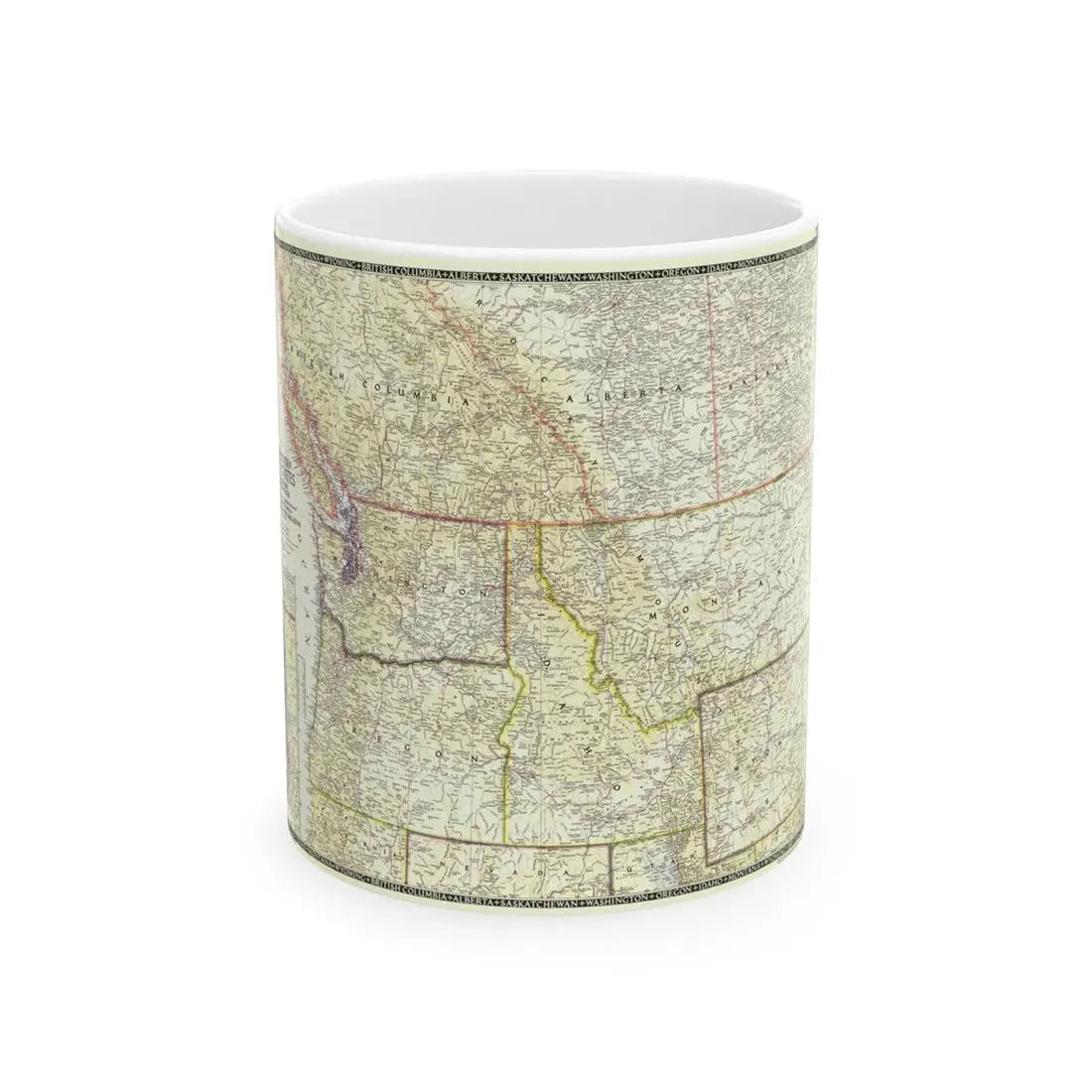USA - Northwestern (1950) (Map) White Coffee Mug 11oz - Go Mug Yourself