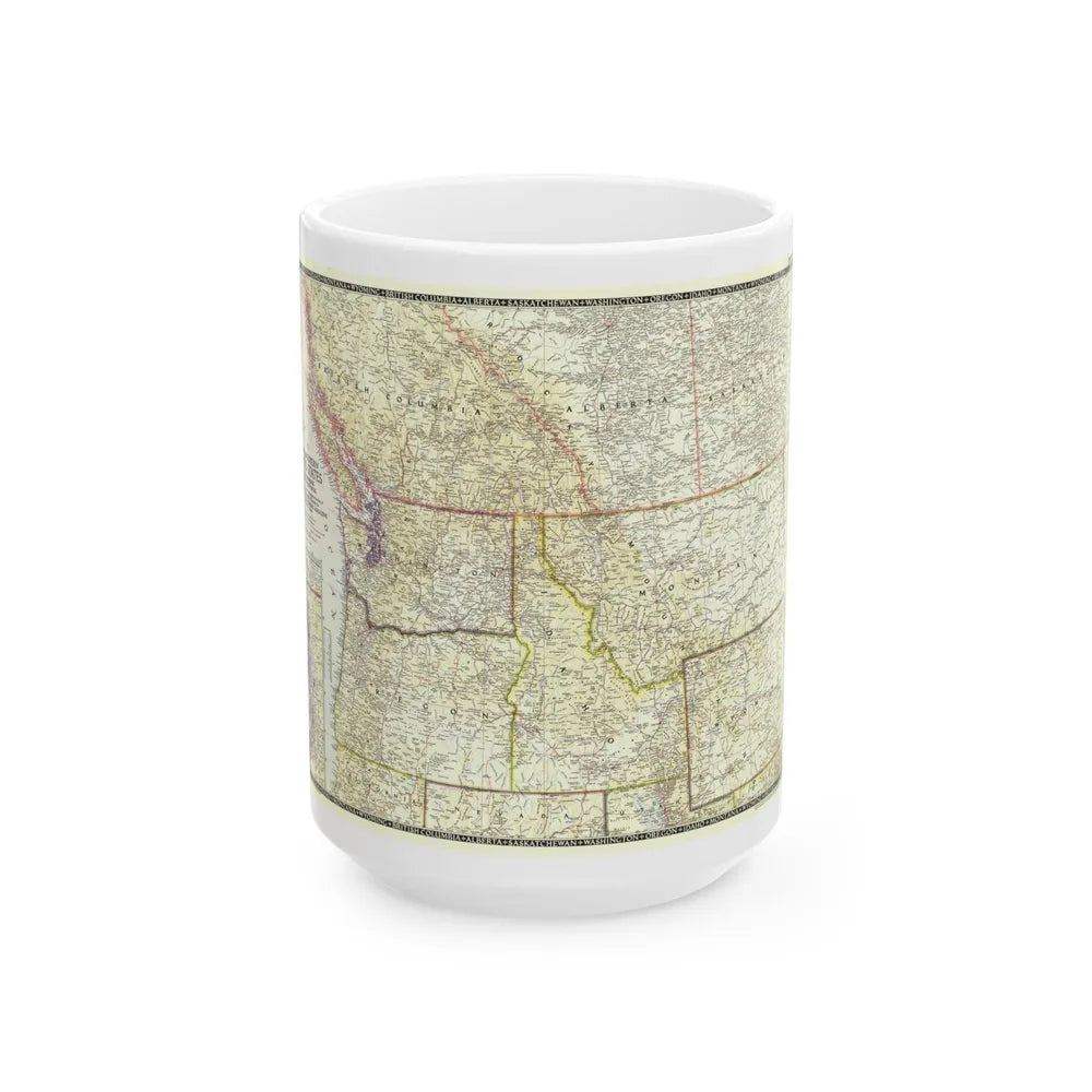 USA - Northwestern (1950) (Map) White Coffee Mug-15oz-Go Mug Yourself