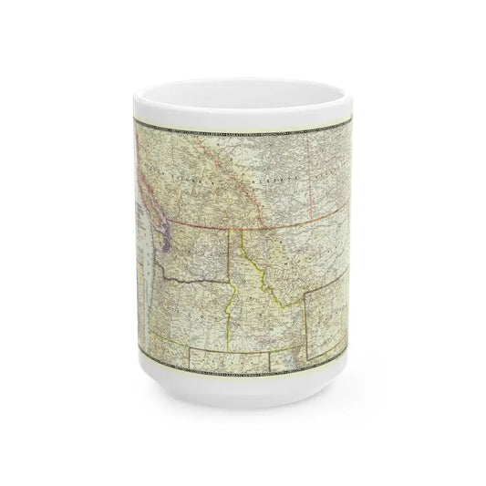 USA - Northwestern (1950) (Map) White Coffee Mug 15oz - Go Mug Yourself