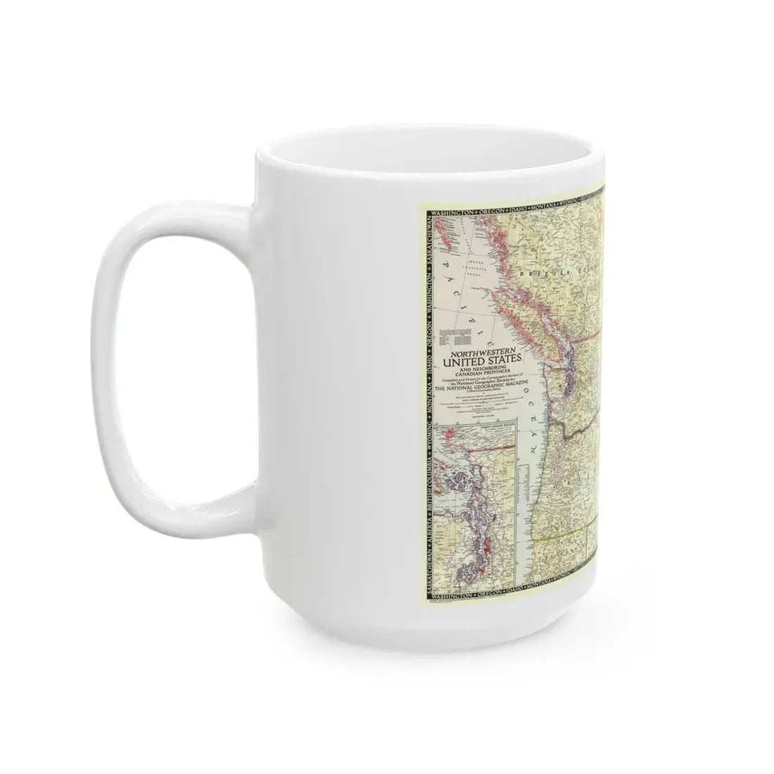 USA - Northwestern (1950) (Map) White Coffee Mug - Go Mug Yourself