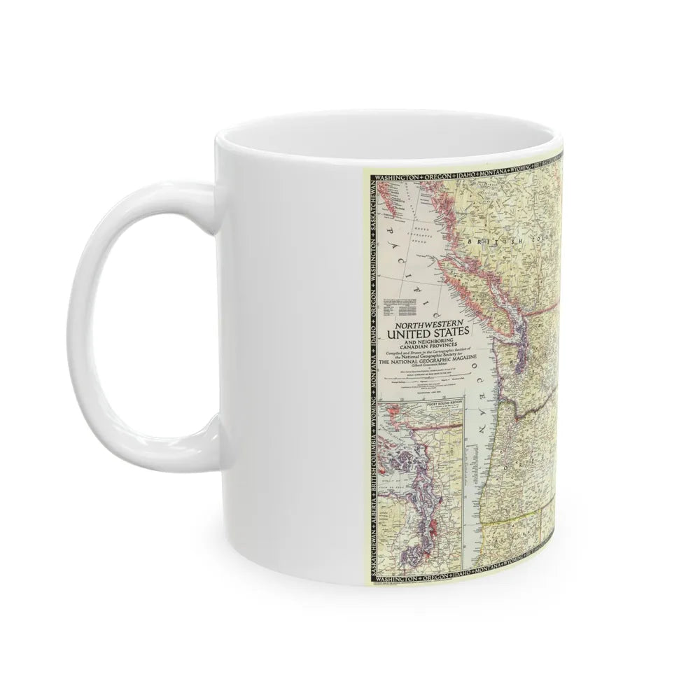 USA - Northwestern (1950) (Map) White Coffee Mug-Go Mug Yourself