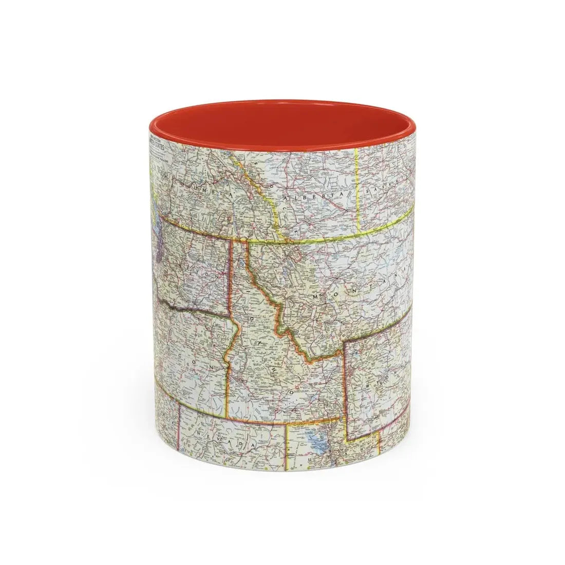 USA - Northwestern (1960) (Map) Accent Coffee Mug 11oz Red - Go Mug Yourself