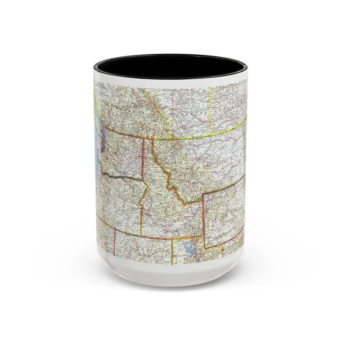 USA - Northwestern (1960) (Map) Accent Coffee Mug 15oz Black - Go Mug Yourself