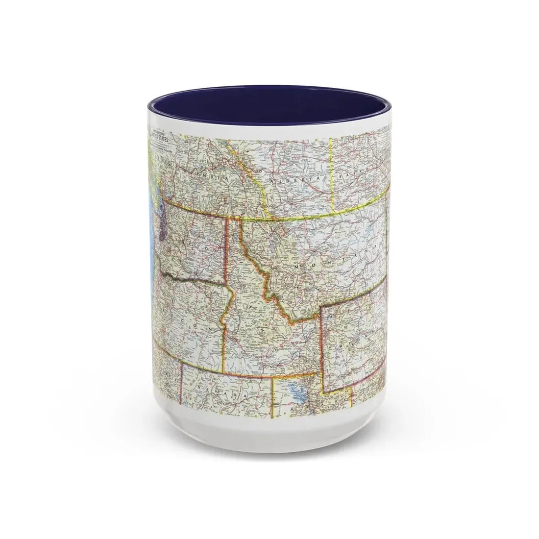 USA - Northwestern (1960) (Map) Accent Coffee Mug 15oz Navy - Go Mug Yourself