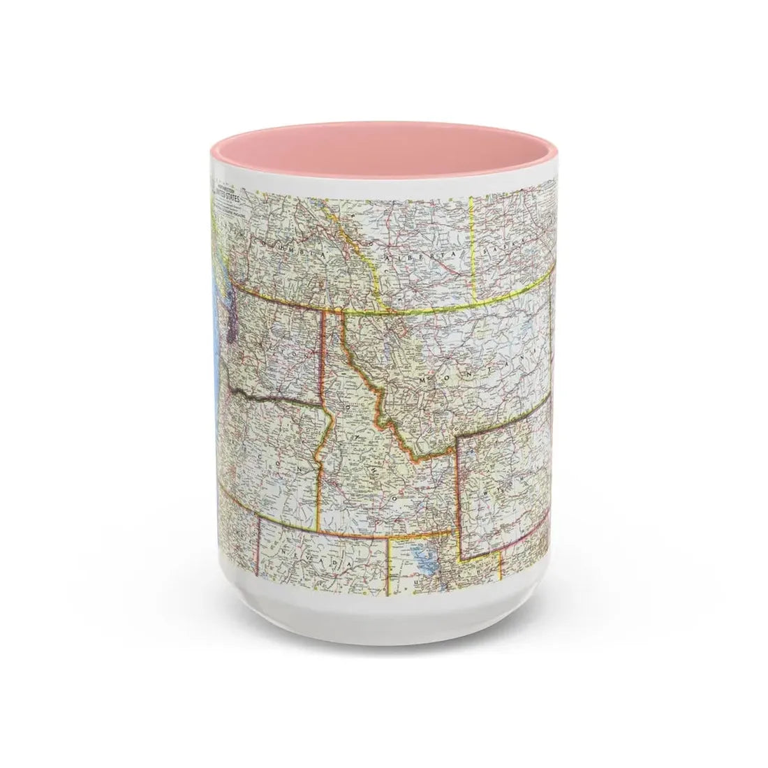 USA - Northwestern (1960) (Map) Accent Coffee Mug 15oz Pink - Go Mug Yourself