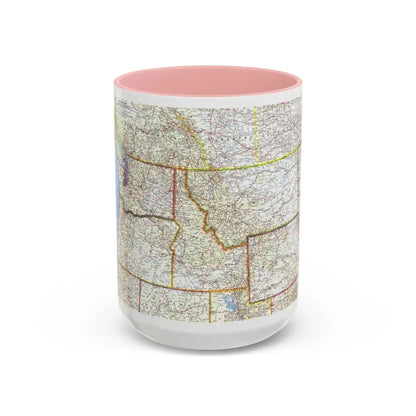 USA - Northwestern (1960) (Map) Accent Coffee Mug 15oz Pink - Go Mug Yourself
