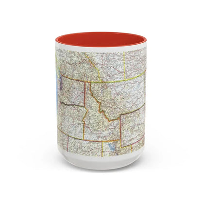 USA - Northwestern (1960) (Map) Accent Coffee Mug 15oz Red - Go Mug Yourself