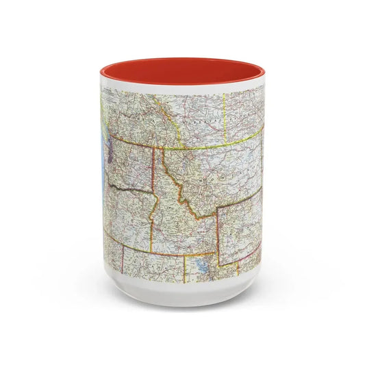 USA - Northwestern (1960) (Map) Accent Coffee Mug 15oz Red - Go Mug Yourself
