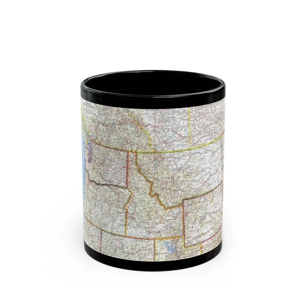 USA - Northwestern (1960) (Map) Black Coffee Mug-11oz-Go Mug Yourself