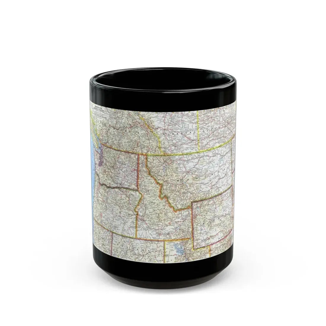 USA - Northwestern (1960) (Map) Black Coffee Mug 15oz - Go Mug Yourself