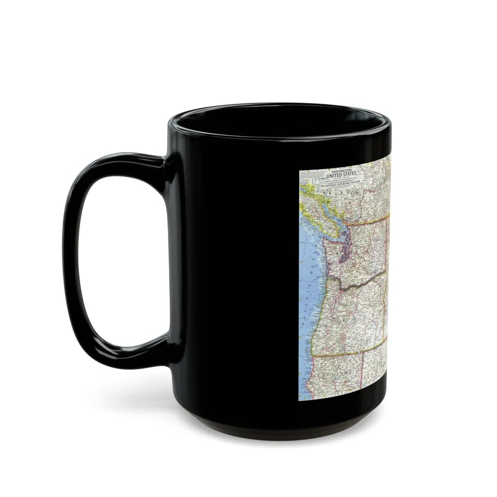 USA - Northwestern (1960) (Map) Black Coffee Mug-Go Mug Yourself