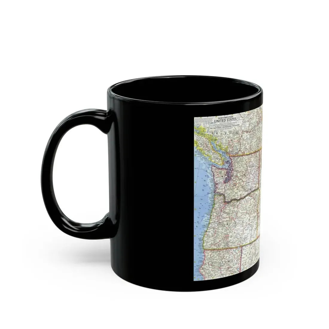 USA - Northwestern (1960) (Map) Black Coffee Mug - Go Mug Yourself