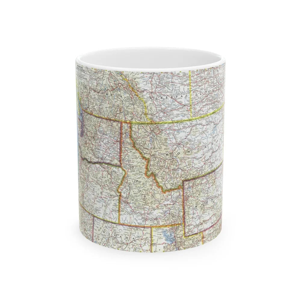 USA - Northwestern (1960) (Map) White Coffee Mug-11oz-Go Mug Yourself