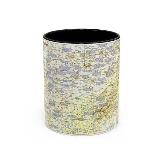 USA - Ohio Valley 1 (1985) (Map) Accent Coffee Mug 11oz Black - Go Mug Yourself