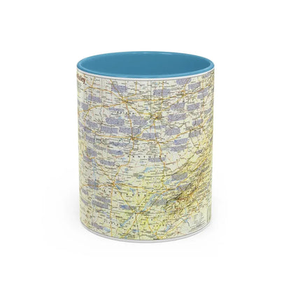 USA - Ohio Valley 1 (1985) (Map) Accent Coffee Mug 11oz Light Blue - Go Mug Yourself