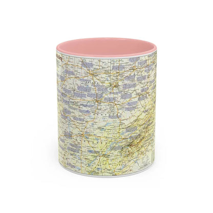 USA - Ohio Valley 1 (1985) (Map) Accent Coffee Mug 11oz Pink - Go Mug Yourself