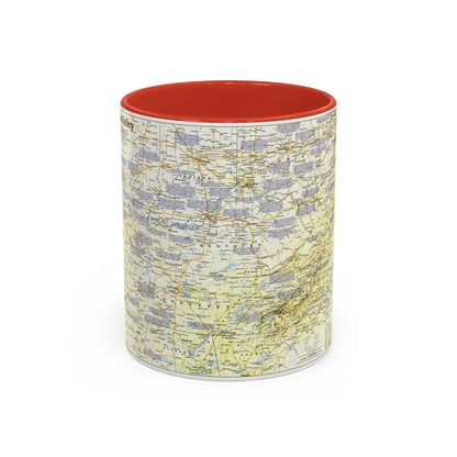 USA - Ohio Valley 1 (1985) (Map) Accent Coffee Mug 11oz Red - Go Mug Yourself