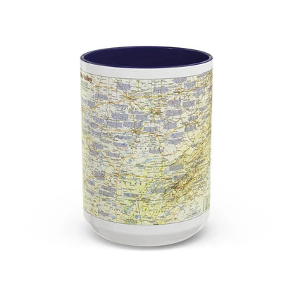 USA - Ohio Valley 1 (1985) (Map) Accent Coffee Mug 15oz Navy - Go Mug Yourself