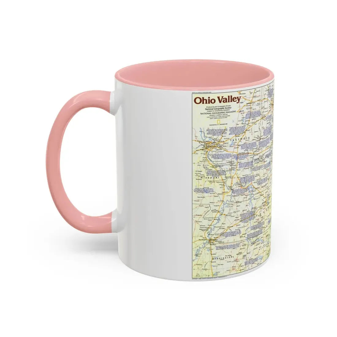USA - Ohio Valley 1 (1985) (Map) Accent Coffee Mug - Go Mug Yourself