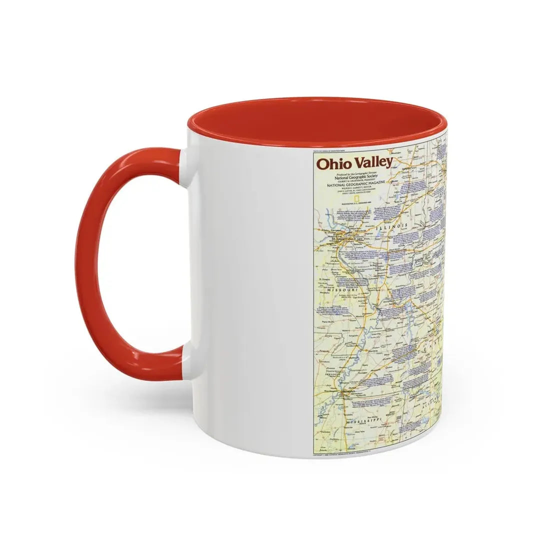 USA - Ohio Valley 1 (1985) (Map) Accent Coffee Mug - Go Mug Yourself