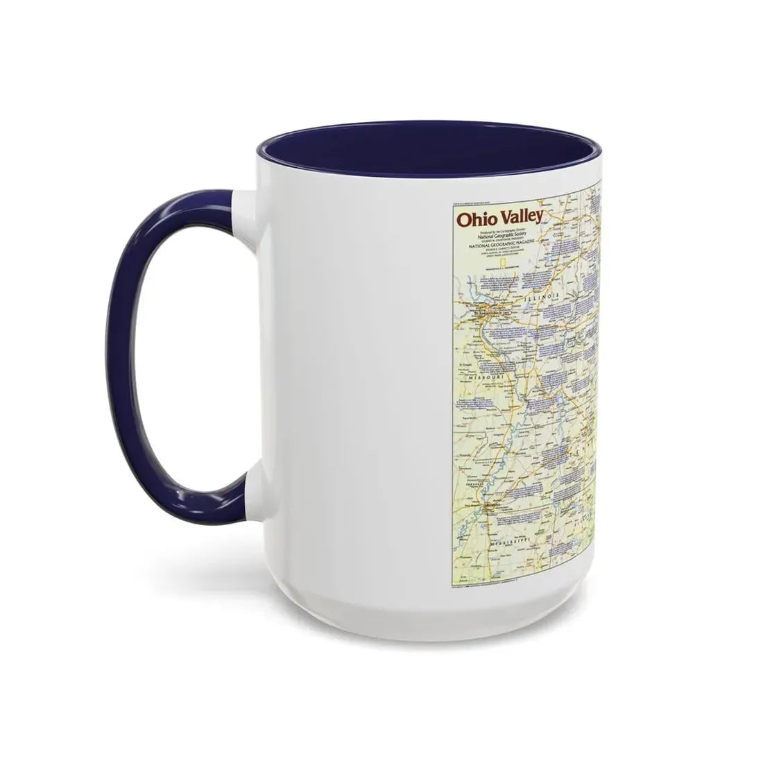 USA - Ohio Valley 1 (1985) (Map) Accent Coffee Mug - Go Mug Yourself
