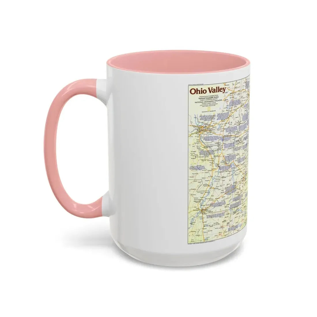 USA - Ohio Valley 1 (1985) (Map) Accent Coffee Mug - Go Mug Yourself