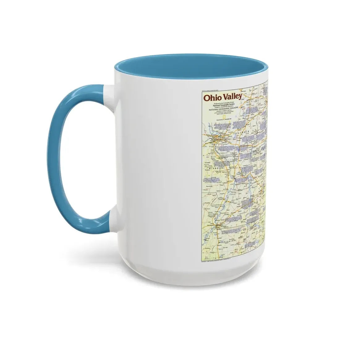 USA - Ohio Valley 1 (1985) (Map) Accent Coffee Mug - Go Mug Yourself
