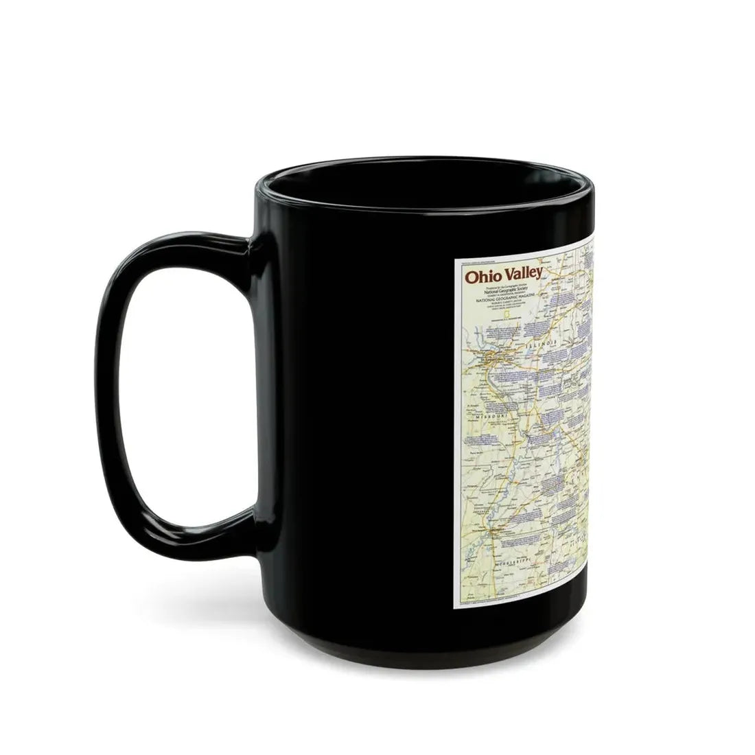 USA - Ohio Valley 1 (1985) (Map) Black Coffee Mug - Go Mug Yourself