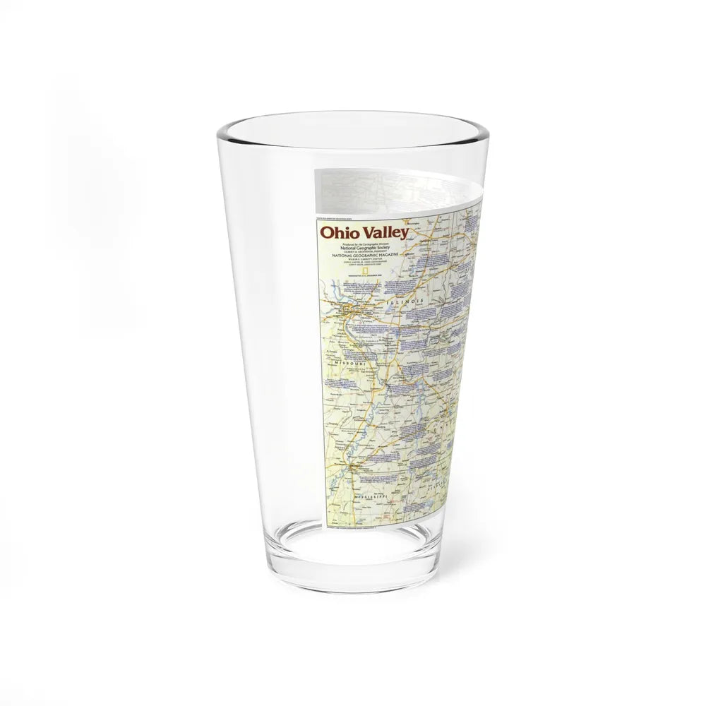 USA - Ohio Valley 1 (1985) (Map) Pint Glass 16oz-Go Mug Yourself