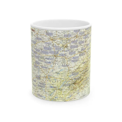 USA - Ohio Valley 1 (1985) (Map) White Coffee Mug 11oz - Go Mug Yourself